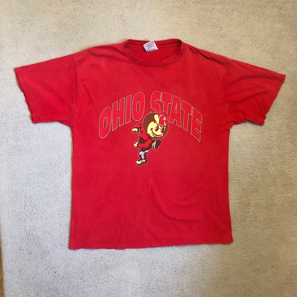90s Vtg‎ Ohio State Buckeyes Brutus T-Shirt XL Red Tultex NCAA Football